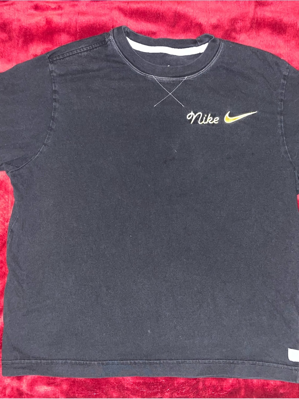 Nike Black Tee with Yellow Swoosh